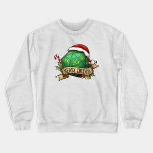 D20 Merry Critmas Dice Green Crewneck Sweatshirt